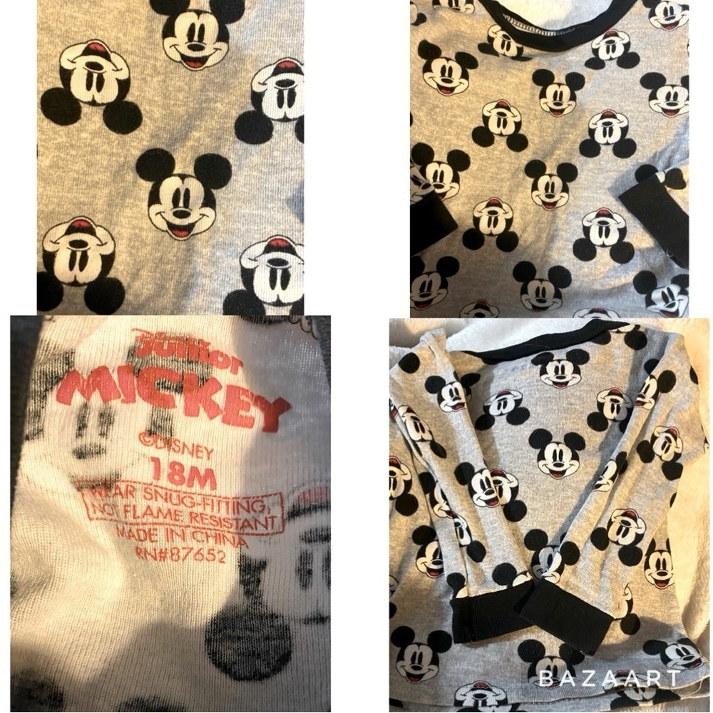 EUC Disney Mickey Mouse Long Sleeve Graphic Tee, T-shirt, Sz 18M, Novelty​